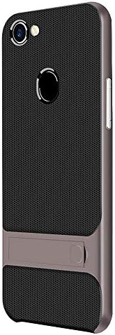 DingJiao OPPO F7 Case,Built-in Soft TPU Hybrid Dual Layer Protector Cover with Rugged PC Stand Bumper Skin for OPPO F7 6.23" -Grey