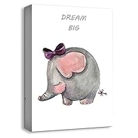 signwin-Canvas Wall Art-Cute Elephant-Canvas Prints Home Artwork Decoration for Kids Bedroom,Living Room - 12x18 inches