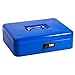 Safe Metal Cash Box with Money Tray & Combination Lock, Decaller Large Lock Storage Money Box with 5 Compartments Cash Tray, Black, 11 4/5