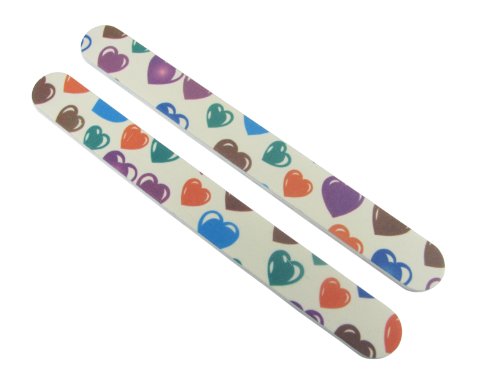 Jaylie TM Colorful Heart Cushion Salon Board, Grit 220 (12 Pack)