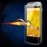 Bluenet 0.3mm Ultra-thin Tempered Glass Screen Protector for Google Nexus 4 E 960 with 9h Hardness/perfect Anti-scratch/shatterproof/fingerprint & Water & Oil Resistant (Google Nexus 4)