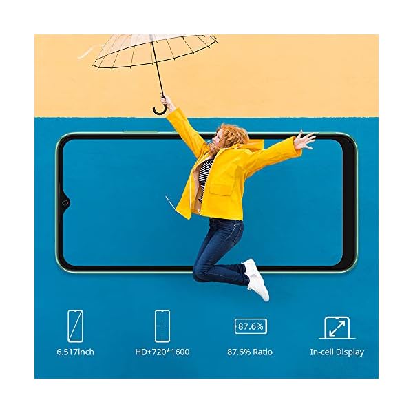 Mobile-Phone-Blackview-A70-Smartphone-SIM-Free-Android-11-Phone-Unlocked-5380mAh-Battery-6517-inch-HDScreen-Octa-Core-3GB-RAM-32GB-ROM-13MP-Triple-Camera-Dual-SIM-phone-Green Blackview Android 11 Mobile Phones Sim Free Unlocked, A70 (2021) 5380mAh 4G Dual Sim Phone, 3+32GB/256GB Extension, 13MP…