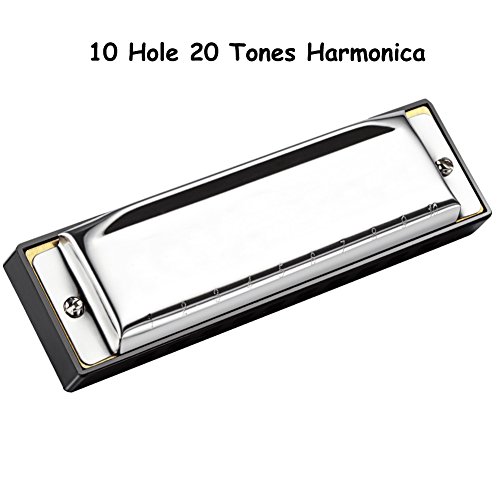 image for HIGO TOY 10 Hole 20 Tones Harmonica Key of C blues, folk and pop Best 