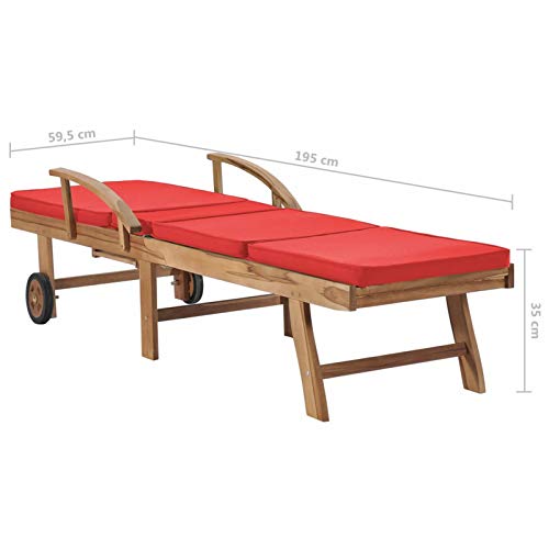 Festnight Sonnenliege Holz mit Rollen Gartenliege mit Auflage Liegestuhl Liege Outdoor Doppelliege Sonnenstuhl Gartenmöbel Relaxliege für Garten Balkon Terrasse, 2 STK Massivholz Akazie – Bild 8