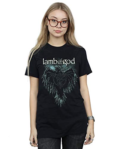 Lamb of God Women's Phoenix Skeleton Boyfriend Fit T-Shirt Black Medium
