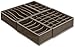 Simple Houseware 4-Pack Drawer Organizer Set - Closet Dividers for Underwear, Socks, Bras, Scarves, Ties - Foldable Non-Woven Storage Boxes, Brown