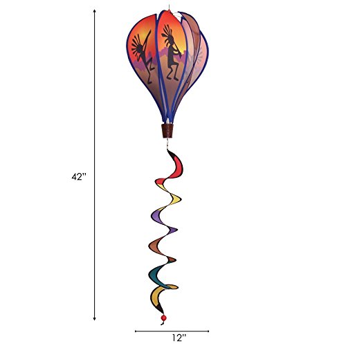 In the Breeze Kokopelli 6-Panel Kinetic Hot Air Balloon Wind Spinner