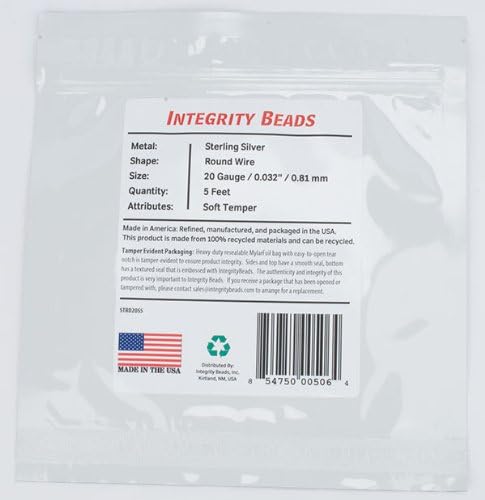 Sterling Silver 20 Gauge Soft Temper Round Wire - 5 Feet