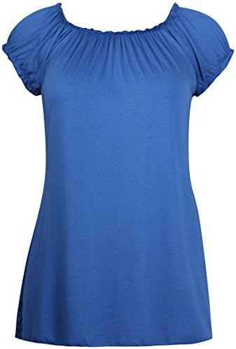 PurpleHanger Women's Plus Size Short Sleeve Long Tunic Gypsy Top Royal Blue 22