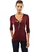 PattyBoutik Women's Poppers V Neck Asym Hem Top