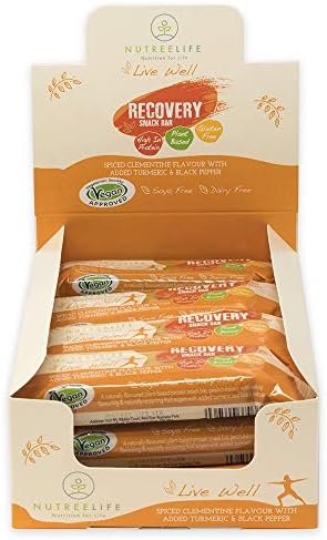 NutreeLife Superfood Protein Snack Bars - Healthy Natural Ingredients - 12 x 55g (Clementine Recovery) - Live Well Range - Vegan & Free from Gluten
