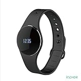 Inchor L16 Smart Wristfit Ultra-thin Sport Bracelet Pedometer Sleep Monitor Call Reminder Full Touch Smartwatch Wristband IP67 Waterproof Bluetooth 4.0(black)