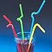 Plastic Bright Color Bendable Straws (144pc)