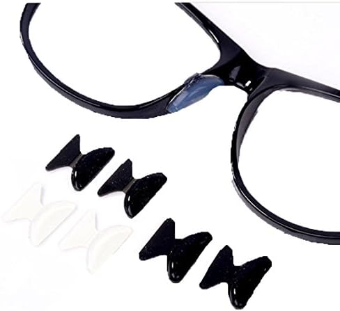 Soft Silicone Stick On Nose Pads Holders for Eyeglass Sunglasses Glasses Spectacles (M (1.8mm), Black)