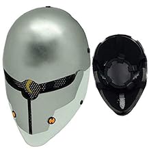 Máscara de metal para disfraz de zorro gris de fibra de vidrio y resina, máscara para adultos