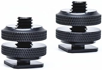 ROZOER 3/8" Double Gasket Tripod Mount Screw to Flash Hot Shoe Mount for Camera and Monitor Bracket