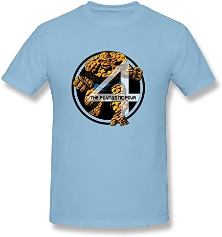 Adult Personalised Custom Screw Neck Tshirts/The Fantastic Four SkyBlue
