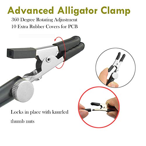 Toolour Helping Hands Third Hand Soldering Tool Aluminum Rotary Base 6 Metal Flexible Arms and Aid Vise, 42 LED Beads USB 3X Magnifying Lamp for Electronics Repair Modeling Woodwork Jewel Hobby Crafts