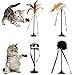 Interactive Cat Toy Teaser Wands with Suction Cup and Bell 4 Pcs Cat Feather, Mouse Toys