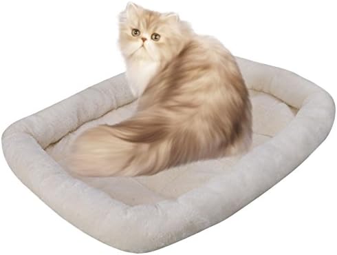 Pet Bed by Sans Pareil, 22" x 13", Soft Plush Pet Bed Cover, Bolsters, Machine Washable Pet Bed, Pet Bed for Crate Carrier or Kennel, Quality Warm Cozy Pet Beds, Use as Dog Bed, Cat Bed, Crate Liner