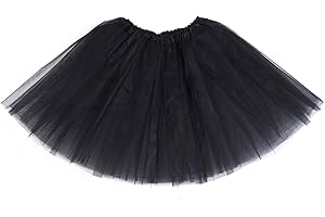 Nicute 4 Layered Tutu Skirt Tulle Elastic Short Dance Skirt Colorful Running Skirt Halloween Costume for Women