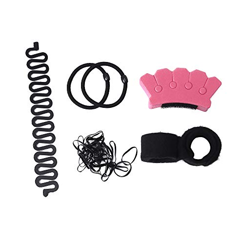 Hair Styling Set Kit, 20PCS Hair Styling Kit For Women Topsy Tail Hair Tools Haircut Clamp Women Girls Hair Bun Clip Maker Pads Hairpins Roller Braid Twist Sponge Hair Accessories for Hair Styles - Thumbnail 3