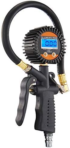 Tyre Gauge with Air Chuck 100 PSI 3 in 1 Digital Tyre Pressure Gauge Inflator with LCD Display & High Pressure Rubber Inflation Tube for Car Truck Motorcycle Bicycle