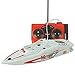 RONGT Mini Single Remote Control Speedboat Children Outdoor Activities Water Speedboat Race Competition Sailing Model (White)