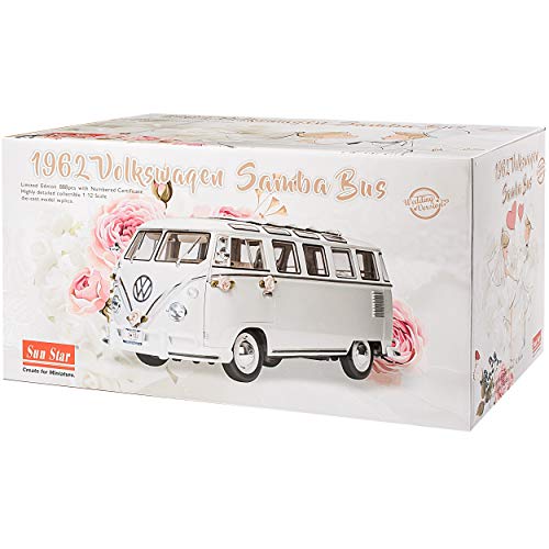 Sun Star Volkwagen T1 Weiss Hochzeit Edition Samba Bully Bus 1950-1967 1/12 Modell Auto mit individiuellem… – Bild 6