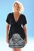 swimsuitsforall Women's Plus Size Silver Foil Kimono Dress 22 / 24 Black