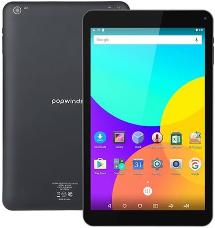 Android Tablet 10" 16GB Marshmallow - Popwinds Quad Core, IPS Display 1280x800, Android 6.0, Bluetooth, WiFi, Dual Camera (Black)