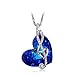 Brilla Gifts for Women Heart Of The Ocean Necklace Fashion Jewelry Waltz of Love for Mother's Day Blue Swarovski Elements Crystal