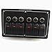 DCFlat Waterproof 3 Gang / 4 Gang / 6 Gang Circuit LED Car Marine Boat Rocker Switch Panel with Fuse Dual USB + Power Socket Breaker Voltmeter Overload Protection (6 Gang Breaker Panel)