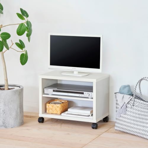 【19型テレビ用】 白井産業 テレビ台 ローボード テレビボード 同シリーズで組み合わせ自由自在 一人暮らしの部屋や狭いスペースにぴったりサイズ ホワイト 白木目 ベーシックデザイン 幅50.2×奥行29.4×高さ39.4cm FUL-4050TVWH フルニコ