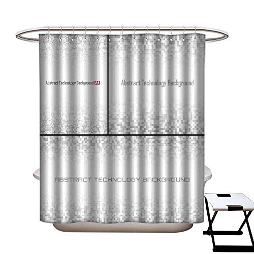 warmfamily Shower Curtain with Hooks Gray Technology Pixel Backgrounds A Horizontal Vertical Square Paper Size Shower CurtainW54 x L78