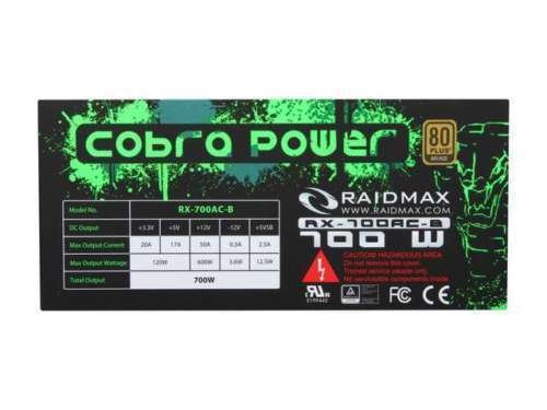 Raidmax Cobra RX-700AC-B 700W 80 PLUS Bronze ATX12V 2.3 & EPS12V Power Supply