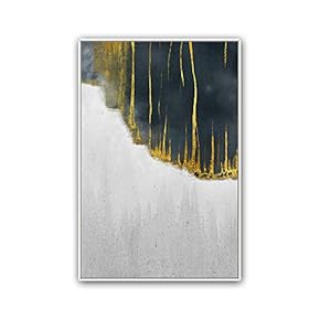 Framed Canvas Wall Art Abstract Color Block Canvas Prints Home Artwork Decoration for Living Room,Bedroom - 16x24 inches