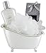 BRUBAKER 5 Pcs Spa Gift Set - Beauty Set With Silver Bathtub, Bath Fizzer, Shower Gel, Bath Crystals, Sponge