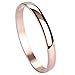 Jusnova Womens Mens Stainless Steel Bracelet Plain Polished Finish Cuff Bangle 7.3 Inches Rose Gold Color