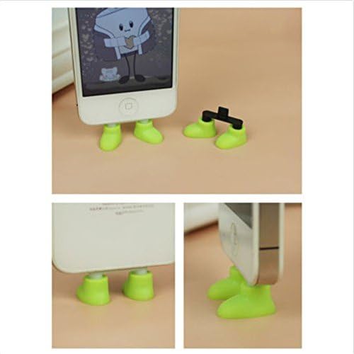 Cartoon Candy Color Shoes Style Stand Holder Mobile Phone Data Port Anti Dust Plug Stopper Cap for Iphone 5/5C/5S (green)