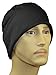 HC Men's Black Chemotherapy Hat, Chemo Cap Sleep Cap for Male Cancer Patients, Lightweight, Stretchy, Rollup
