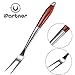 iPartner Heavy Duty BBQ Grilling Tool Set, 3pcs Real Thick Stainless Steel Barbecue Spatula, Tongs & Fork with Long Rosewood Handle, W/Apron Tote for Easy Use & Storage, Premium Grill Accessories