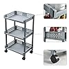 TUKAILAI Rolling Storage Trolley 3 Tier Utility Cart with wheels and 3 Baskets Organization for Kitchen Bathroom Bedroom…