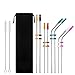 8 Pack FDA-Approved Stainless Steel Metal Drinking Straws,Fits Yeti RTIC or Any 20 or 30 oz Tumbler, Reusable Ecofriendly with 8 Colors Silicone Silencers and Comfort Tips Cover