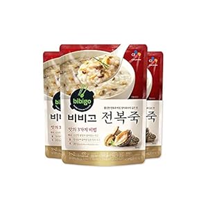 Bibigo Koreaanse Abalone Rijstpap, magnetronbestendig, 3 Pack (450g x 3)