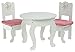 Olivia's Little World - Princess White Table and 2 Chairs Set with Cushions | Wooden 18 inch Doll Furniture