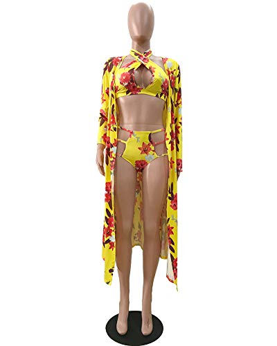 Women's Swimsuits Cover Ups Set - Dyeing High Waisted Bikini Bathing Suit Swimwear Beach Dress - Thumbnail 3