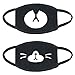Mouth Mask Anime Bear, YOROZUCERY Cute Panda Half Face Mask for Women Men Kids, Kawaii Kpop Mouth Mask, Cotton Anti Dust Mouth Muffle Cover, Pack of 2 Black