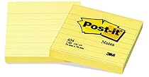 Post-it Notes, 3 x 3-Inches, Canary Yellow, Lined, 6-Pads/Pack