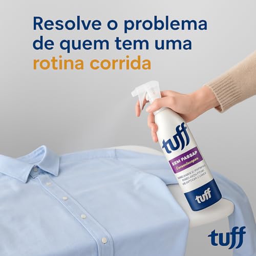 Kit 2 Unidades Tuff Sem Passar – Spray Desamassa Roupas, Perfuma, Neutraliza Odores e Revitaliza Tecidos – 350ml